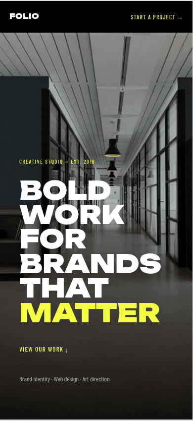 Folio mobile preview